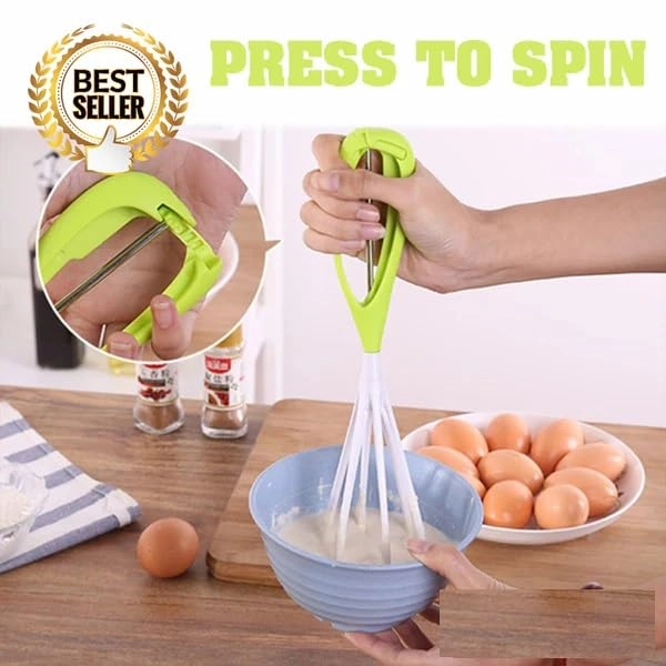 Rotating Hand Blender - Balloon Whisk Hand Crank