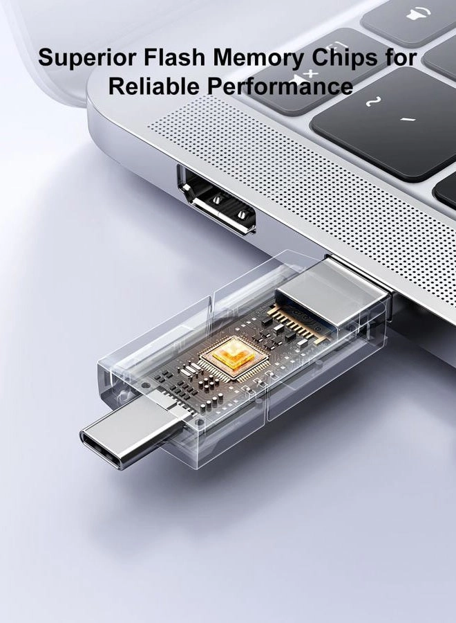 USB C Flash Drive - USB 2.0 Type-A + Type-C 64GB
