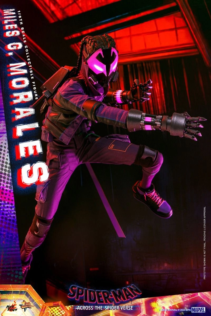 Miles G Morales - Spider-Man: Across the Spider-Verse Sixth Scale Action Figure - LED light-up Prowler gauntlets