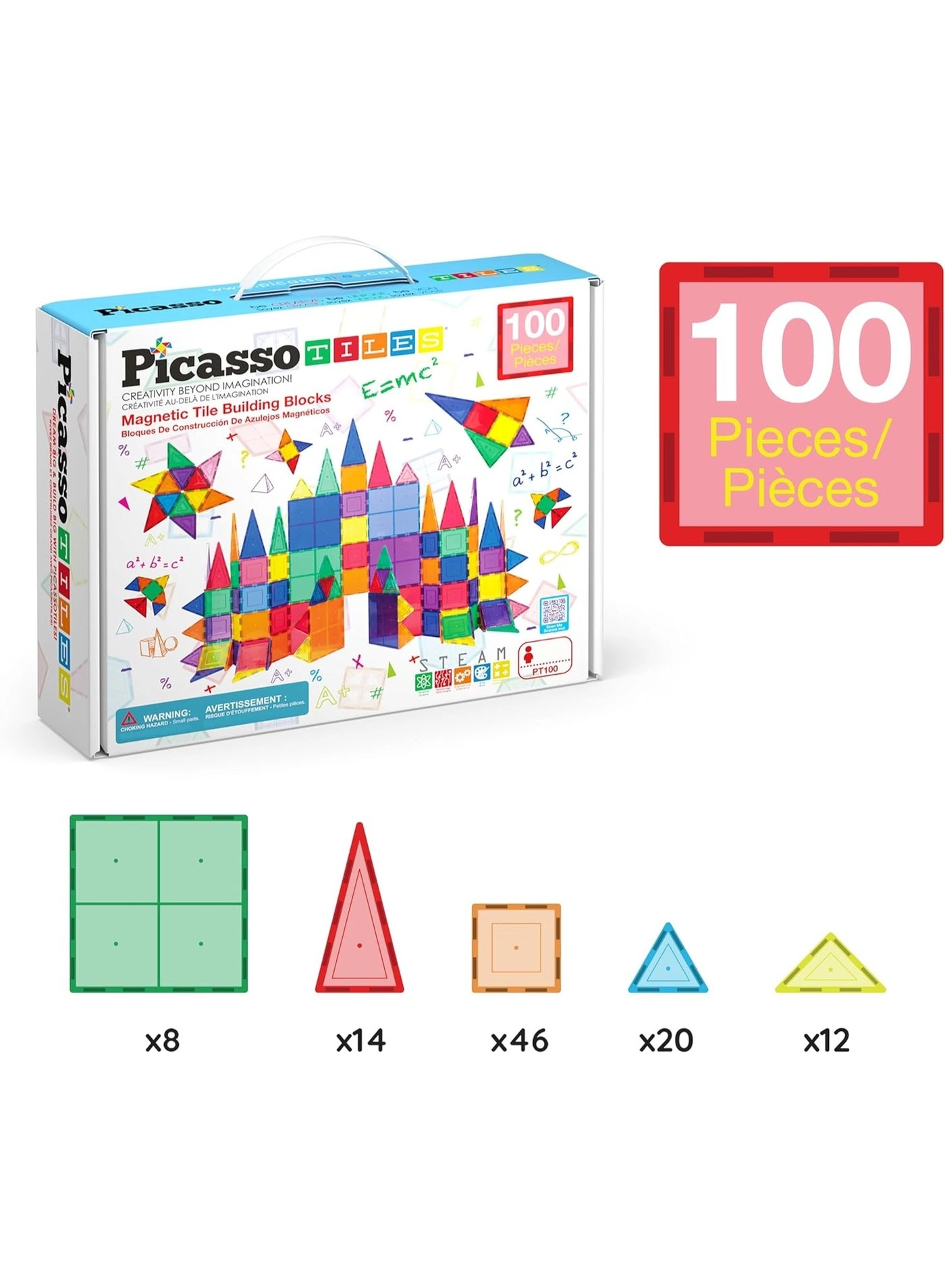 Magnet Tile Construction Set - 100pcs