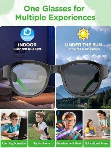 Kids Smart Glasses - Bluetooth 5.4 Open-Ear LED Lights
