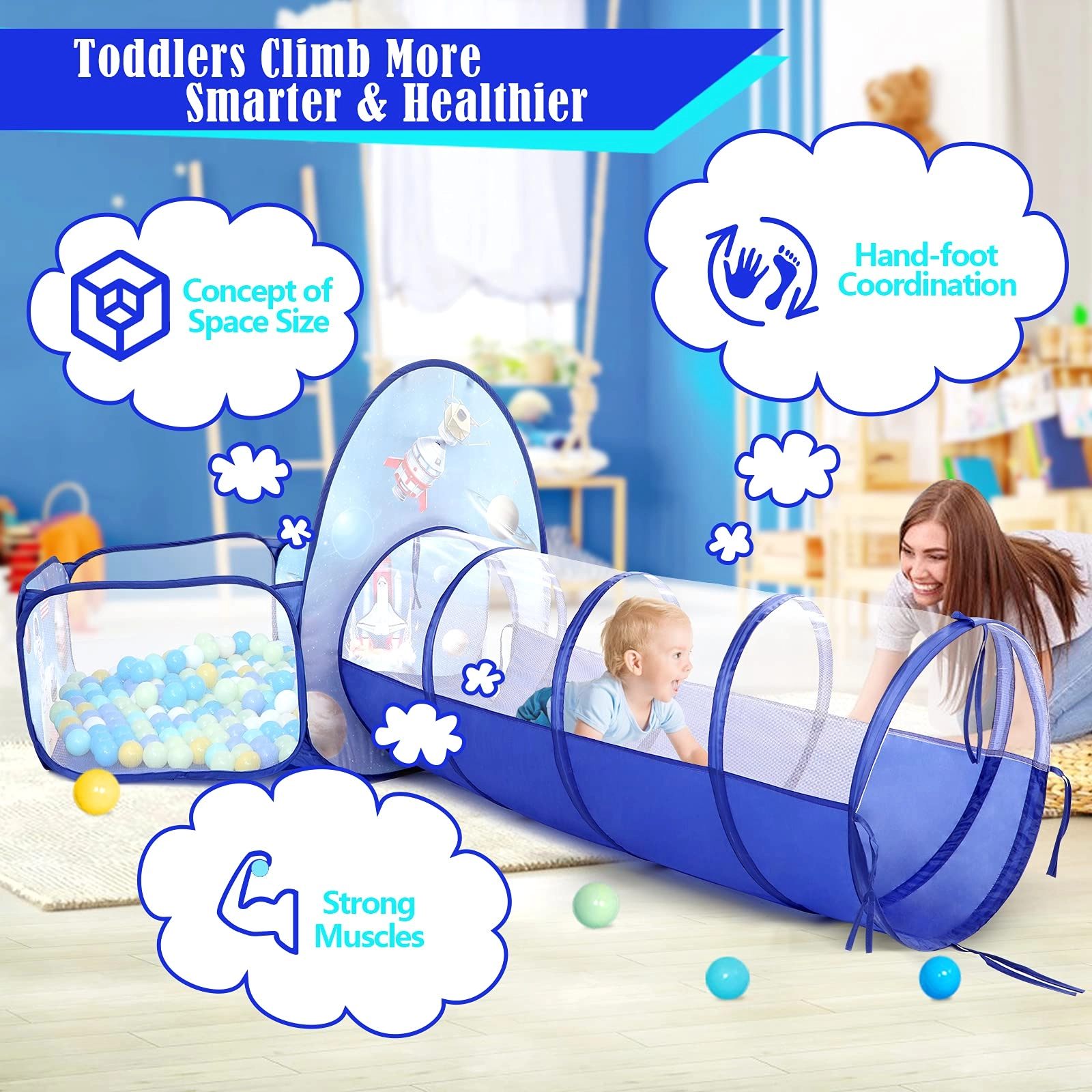 Princess Tent + Ball Pit + Crawl Tunnel