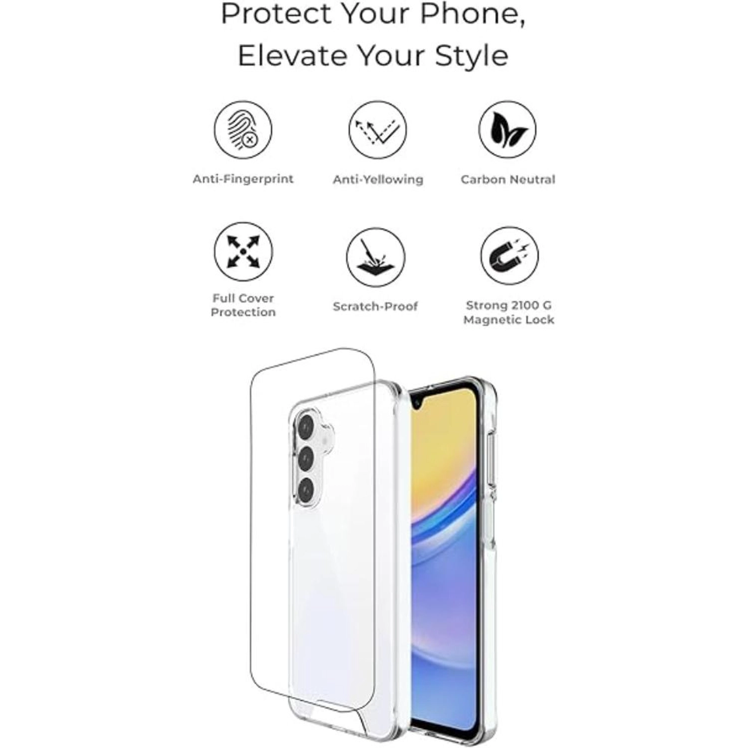 Clear Case + Screen Protector for Samsung Galaxy A16