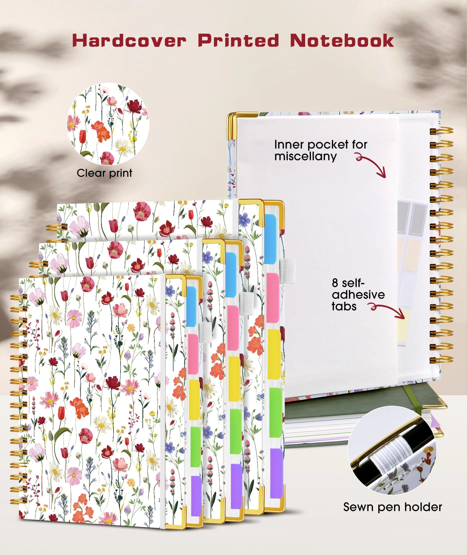 Spiral Notebook Large Hardcover - Lined 150 Sheets
