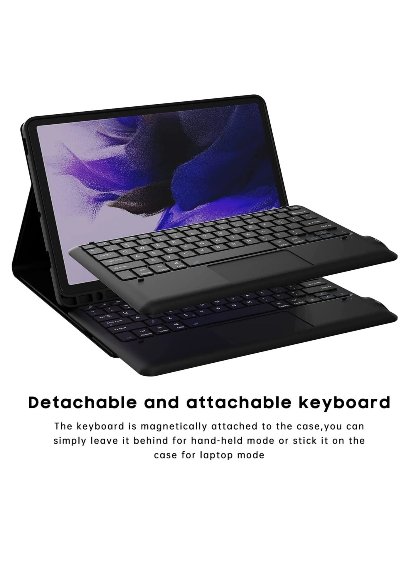 Keyboard Case with Detachable Keyboard for Galaxy Tab S8 Plus 12.4-inch (2022) / Galaxy Tab S7 Plus 12.4-inch (2020)