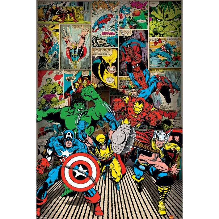 PYRAMID POSTERS Marvel Comics Here Come The Heroes Maxi Poster - 61 x 91.5 cm