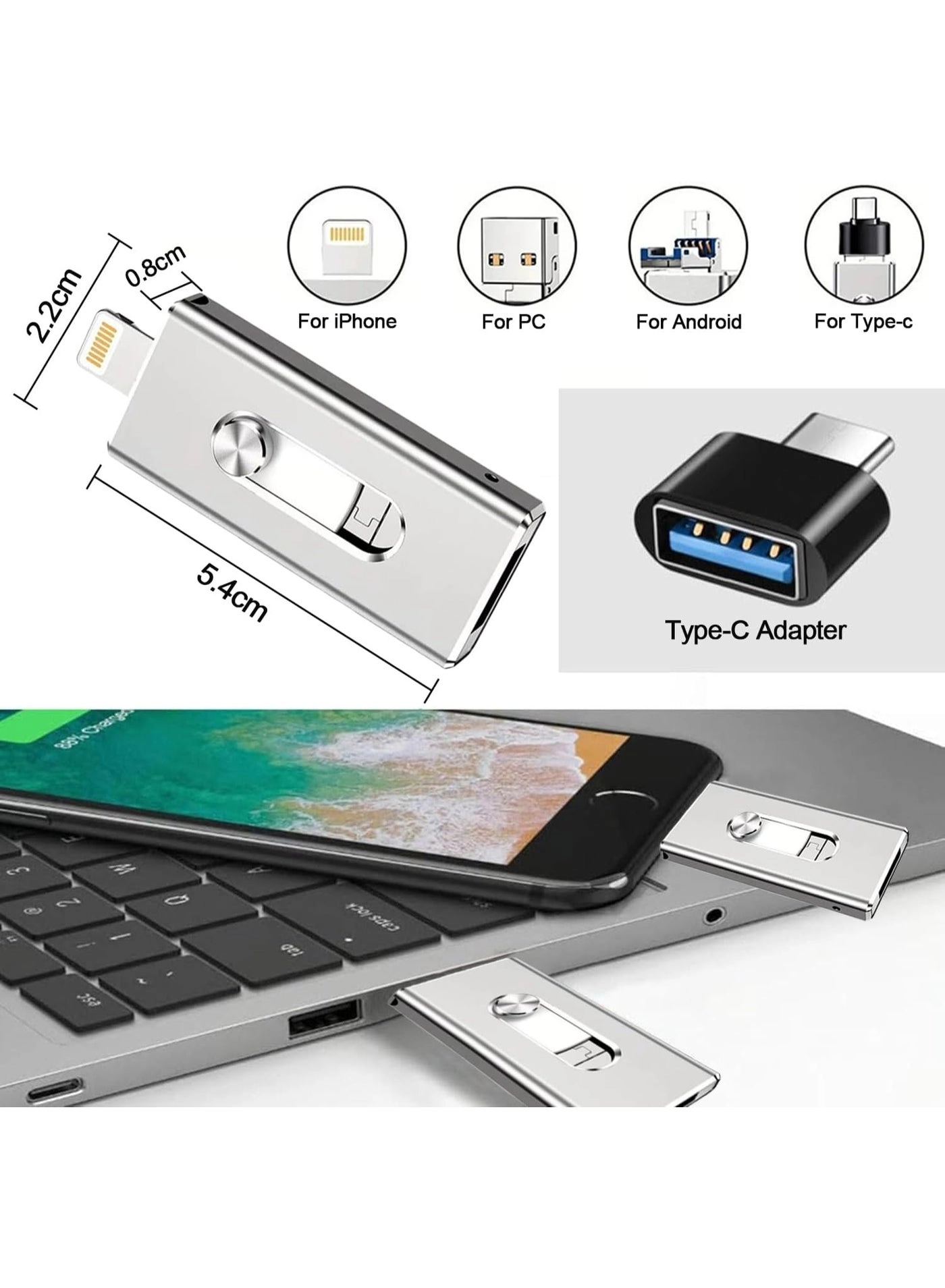 Flash Drive - Usb 3.0 Type-C iPhone Android 1TB