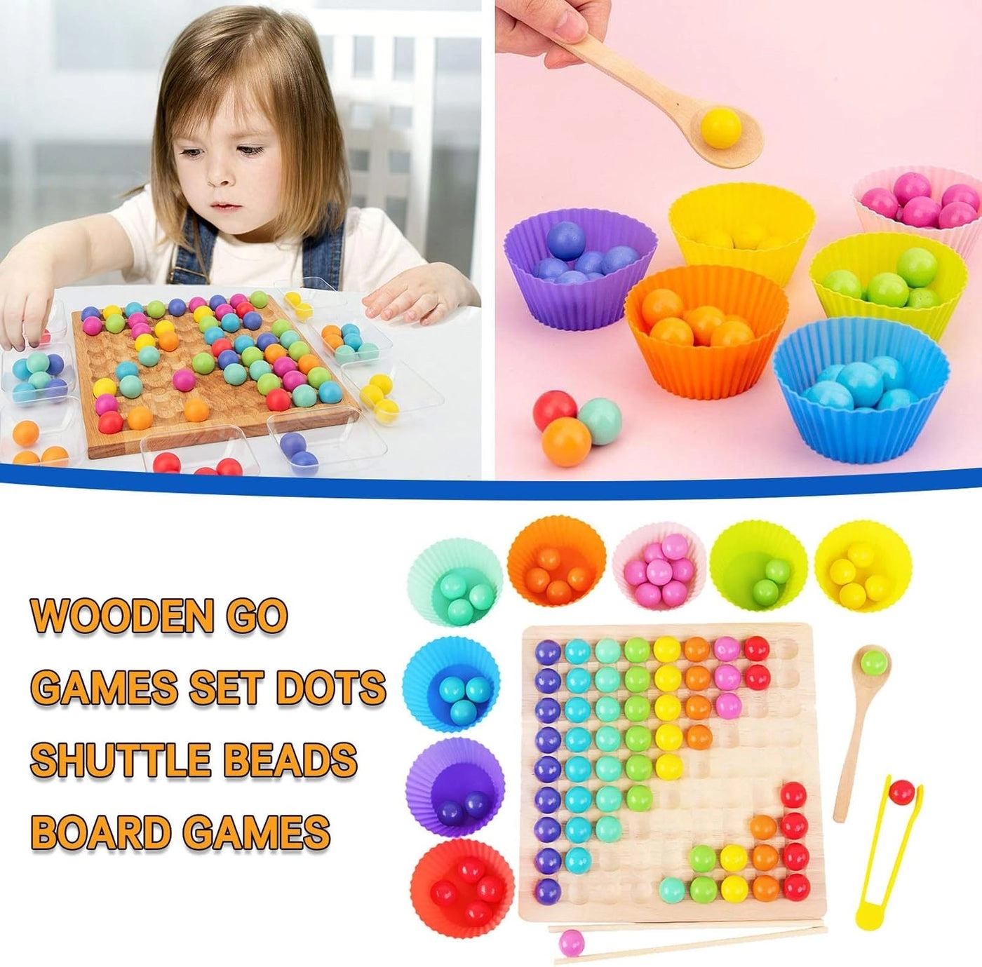 Peg Board Beads Game - 81 pieces