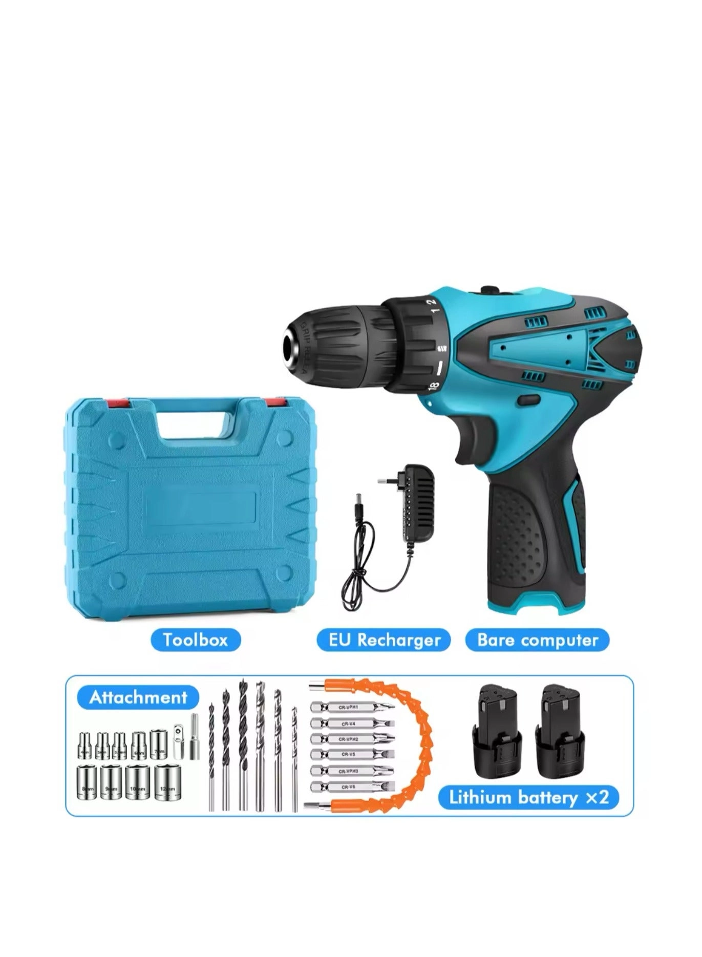 Cordless Drill Driver - Brushless Motor 2 Batteries Lithium Kit