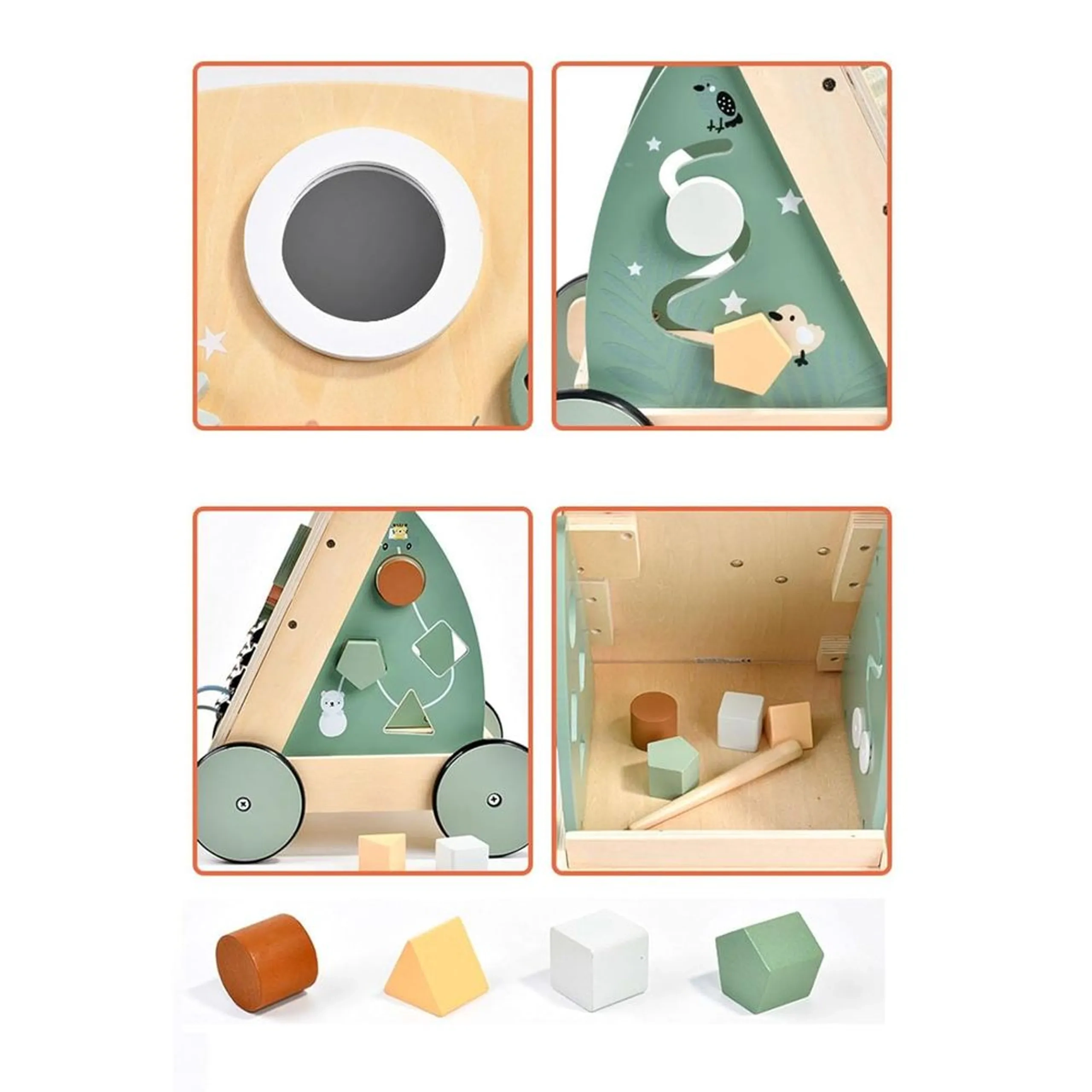 Enzo Wooden Baby Walker - 5-in-1 Activity Center