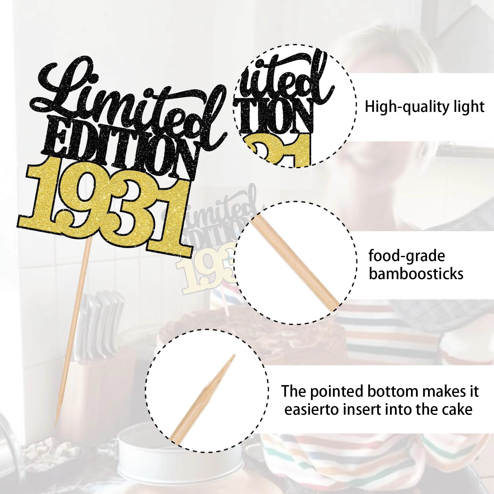 Limited EDITION 1931 Cake Topper - 1 Pack 95th Birthday