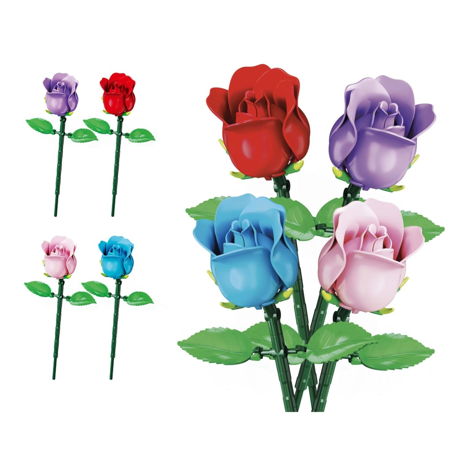 Beper 3d-rose Zum Bauen - Ambulance, steam train, tow truck/trailer, coach, van, taxi, car, police car 50 pcs