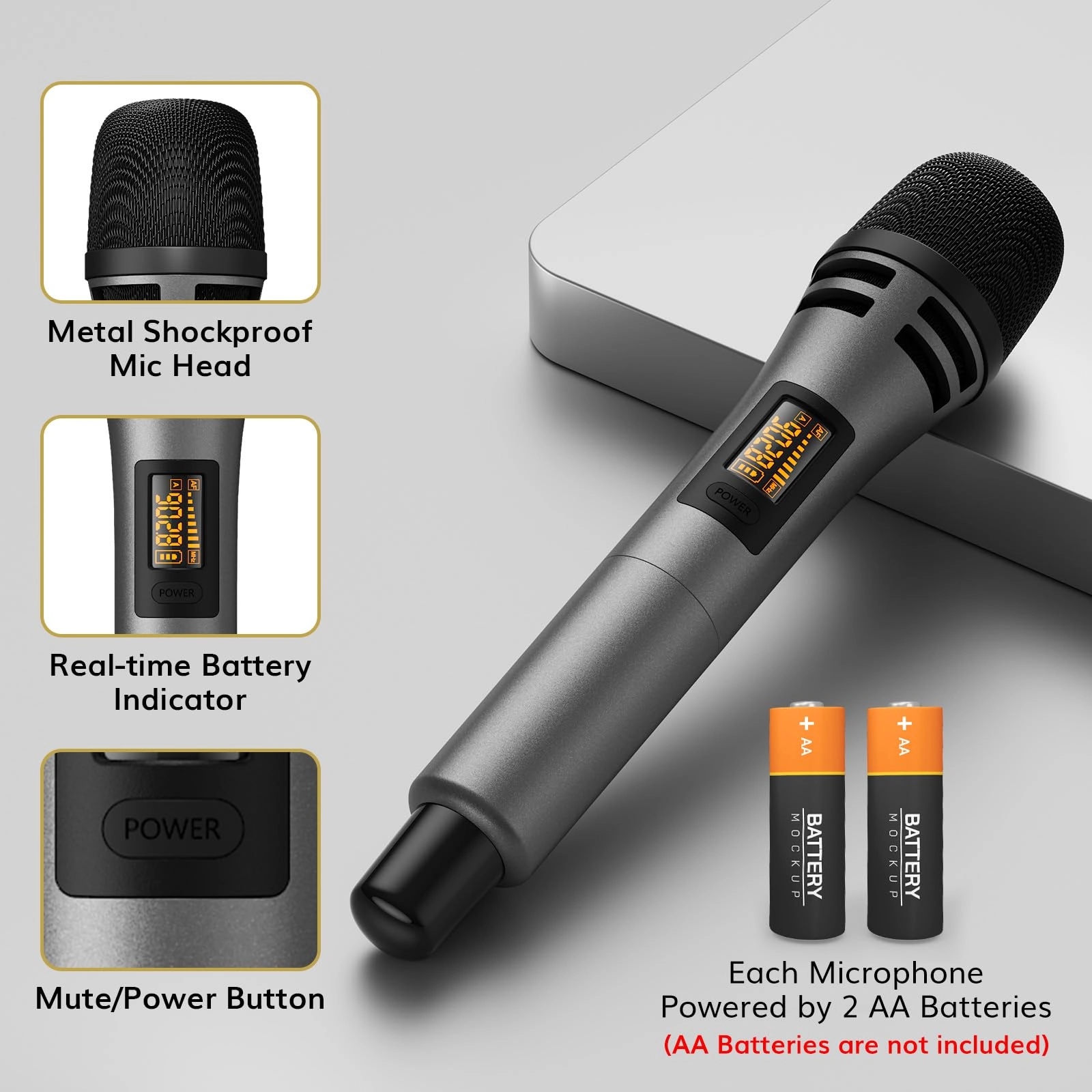 Wireless Microphones System - 4 UHF