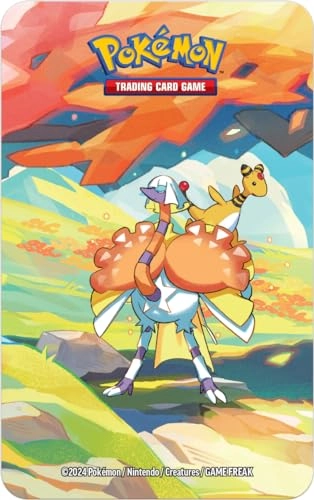 Vibrant Paldea Mini Tin - Espathra & Ampharos 2 Booster Packs 1 Sticker Sheet