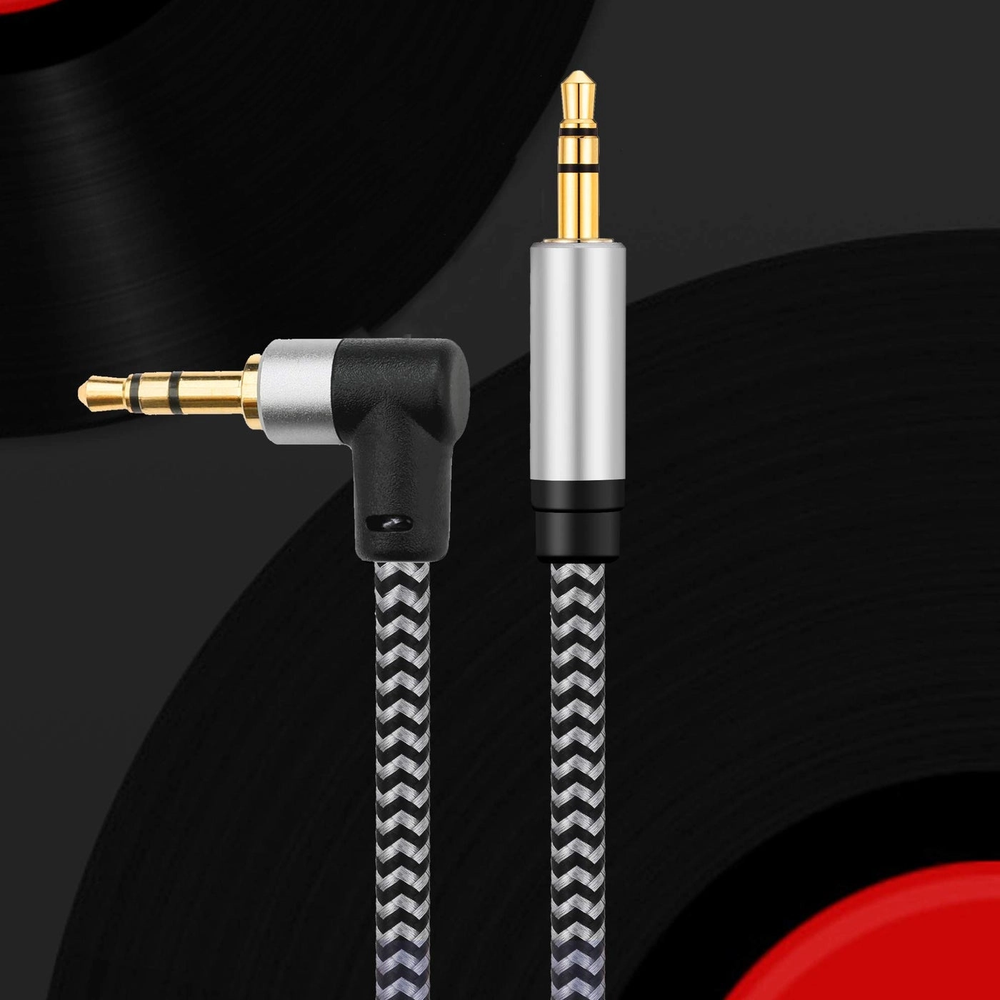 Right Angle Aux Cable for Universal - 3.5mm 10ft Male to Male
