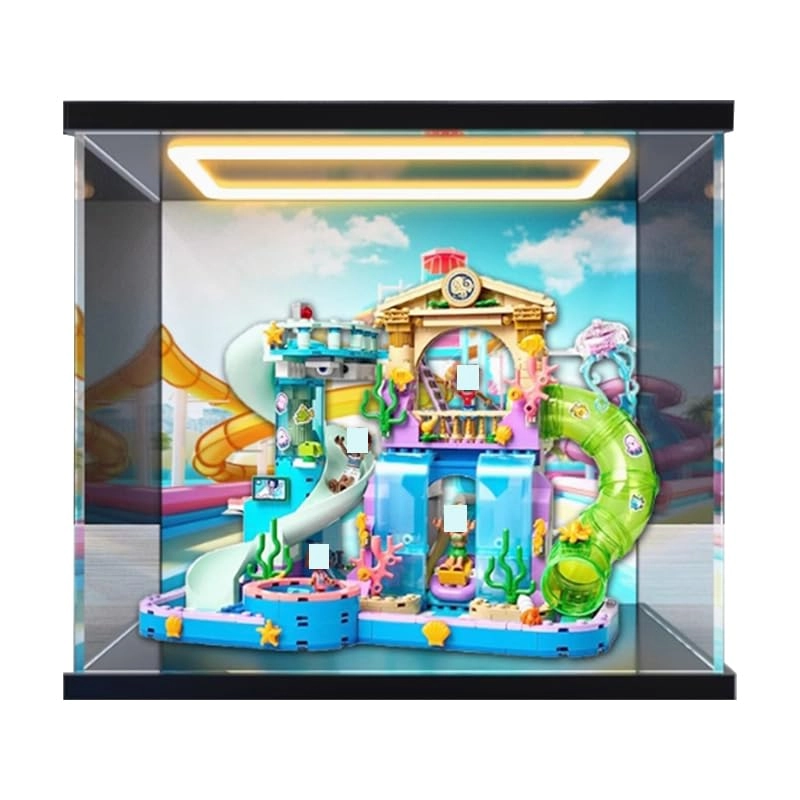 HCAEIOFJ Clear Acrylic Display Case (42630) - Display Case Only Background+Top Light