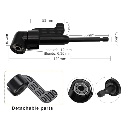 Angle Screwdriver Attachment Set - 14-Piece 1/4 Inch Hex Shank