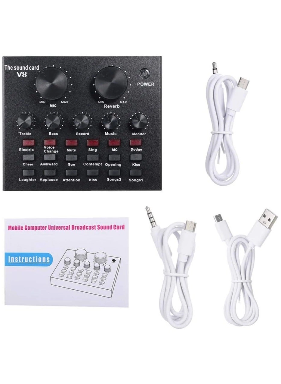 V8 - Multi-functional Live Sound Card USB Audio Interface