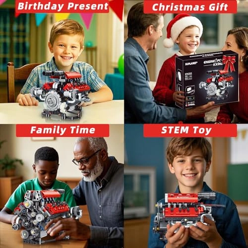 Mini V8 Engine Building Kit - 660 PCS App-Controlled