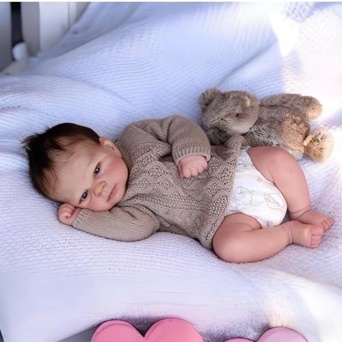 Elijah Reborn Baby Doll - 17 inch Silicone Blue Eyes Ages 3+