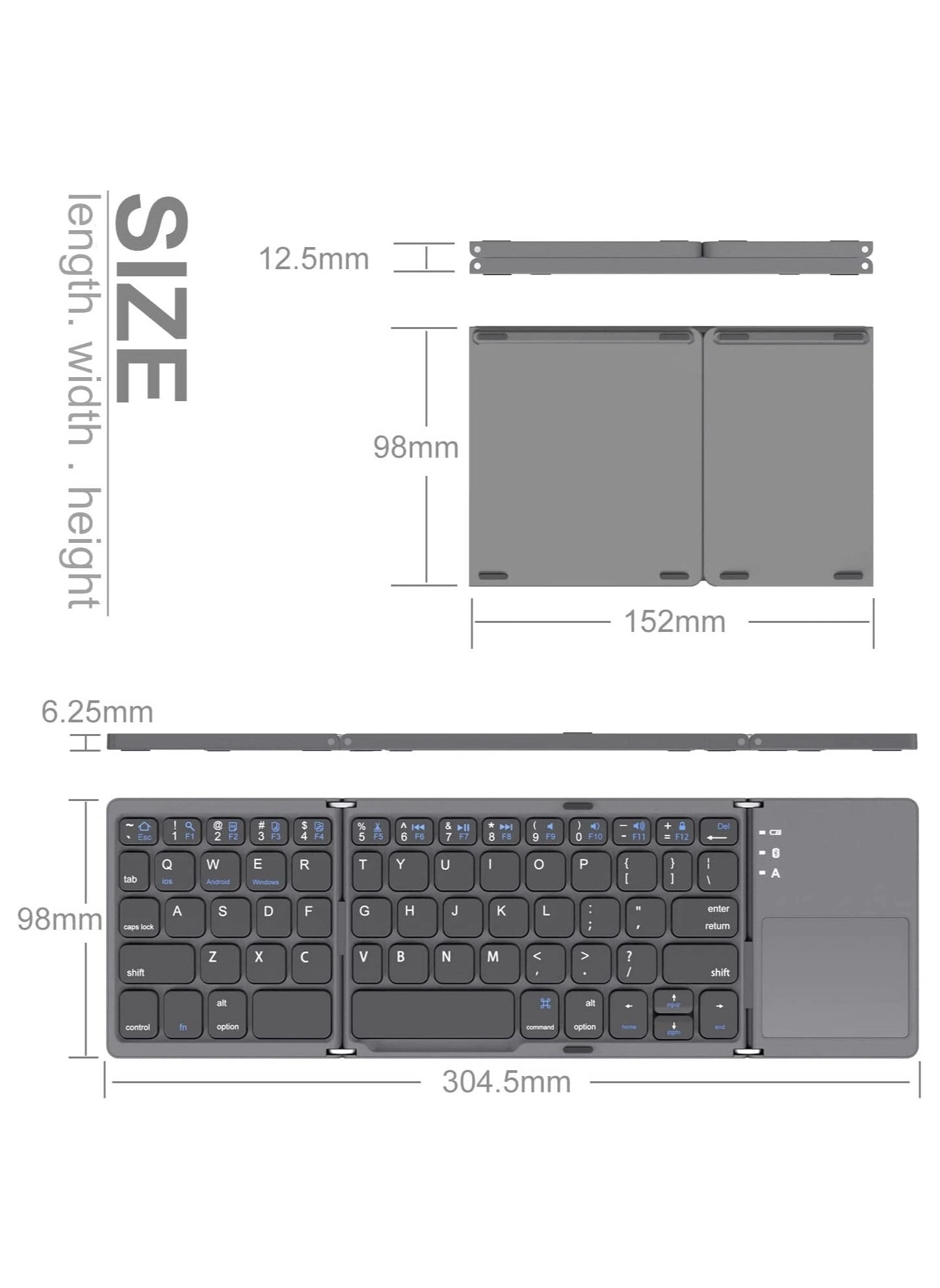 Foldable Bluetooth Keyboard - Wireless