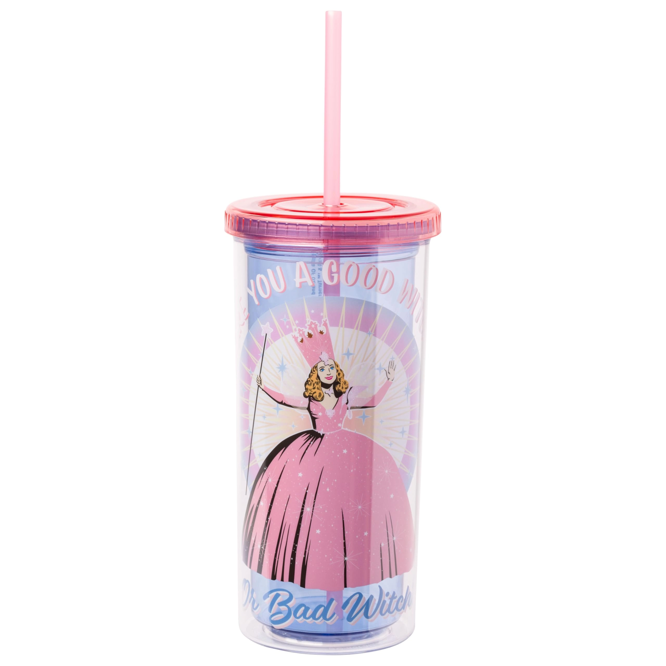 Silver Buffalo The Wizard of Oz Glinda Reusable Cup - 1 pcs Lid and Straw