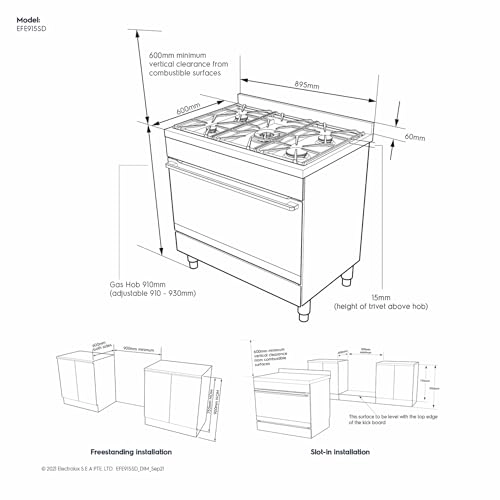 EFE915SD Dualfuel Cooker
