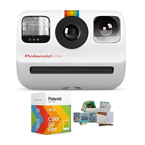 GO Camera - White + Accessory Bundle - Transparent Hanging Album + GO Color Film Double Pack - 5 x Double Pack