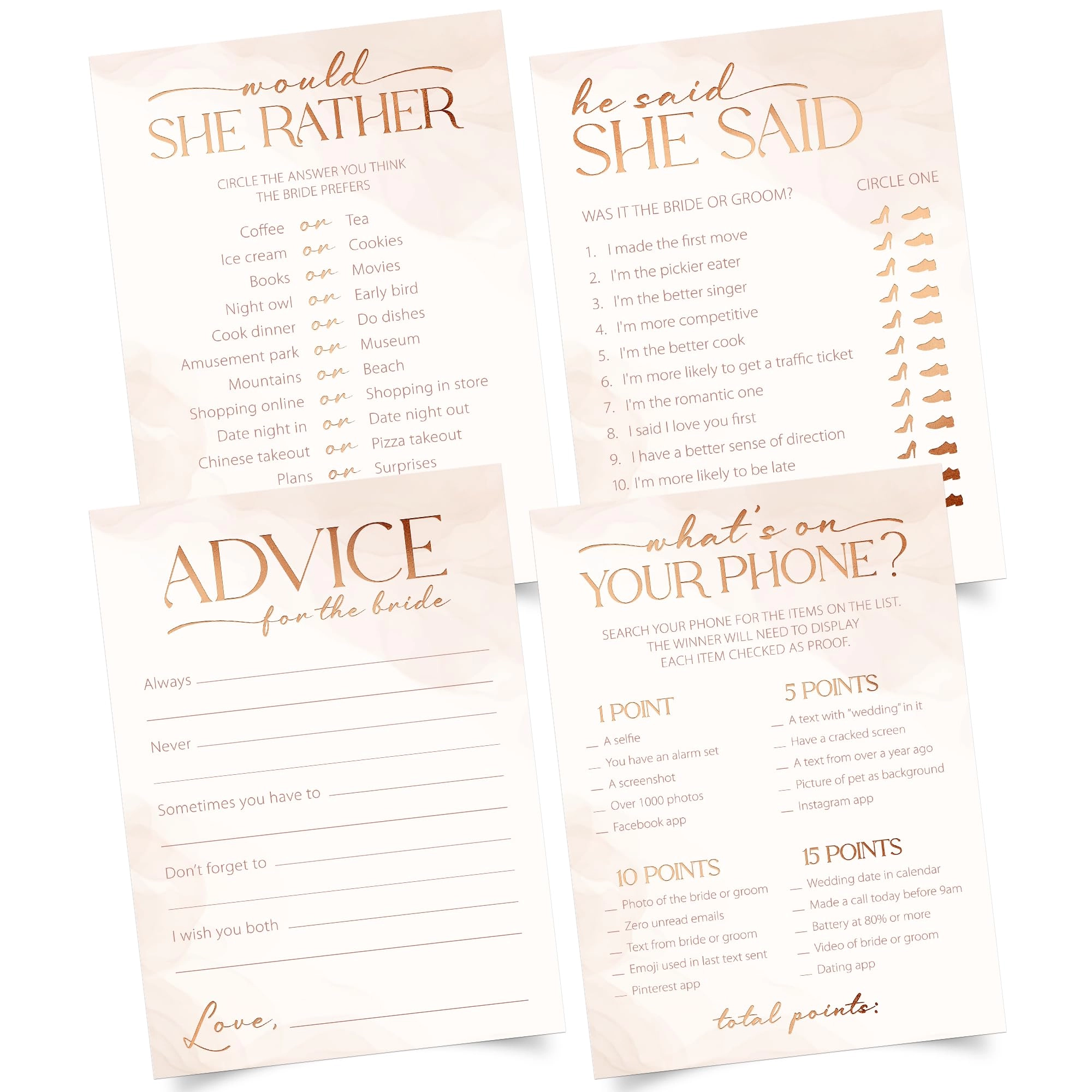 Perfect Occasion Bridal Game Cards - Adult 4 Adult