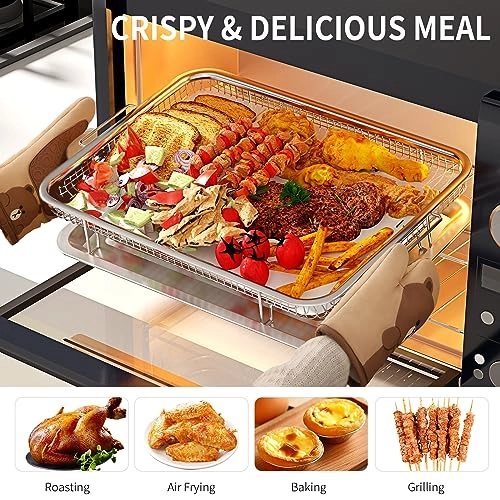 Air Fryer Basket - Stainless Steel + Pan + Parchment Papers - 30PCS