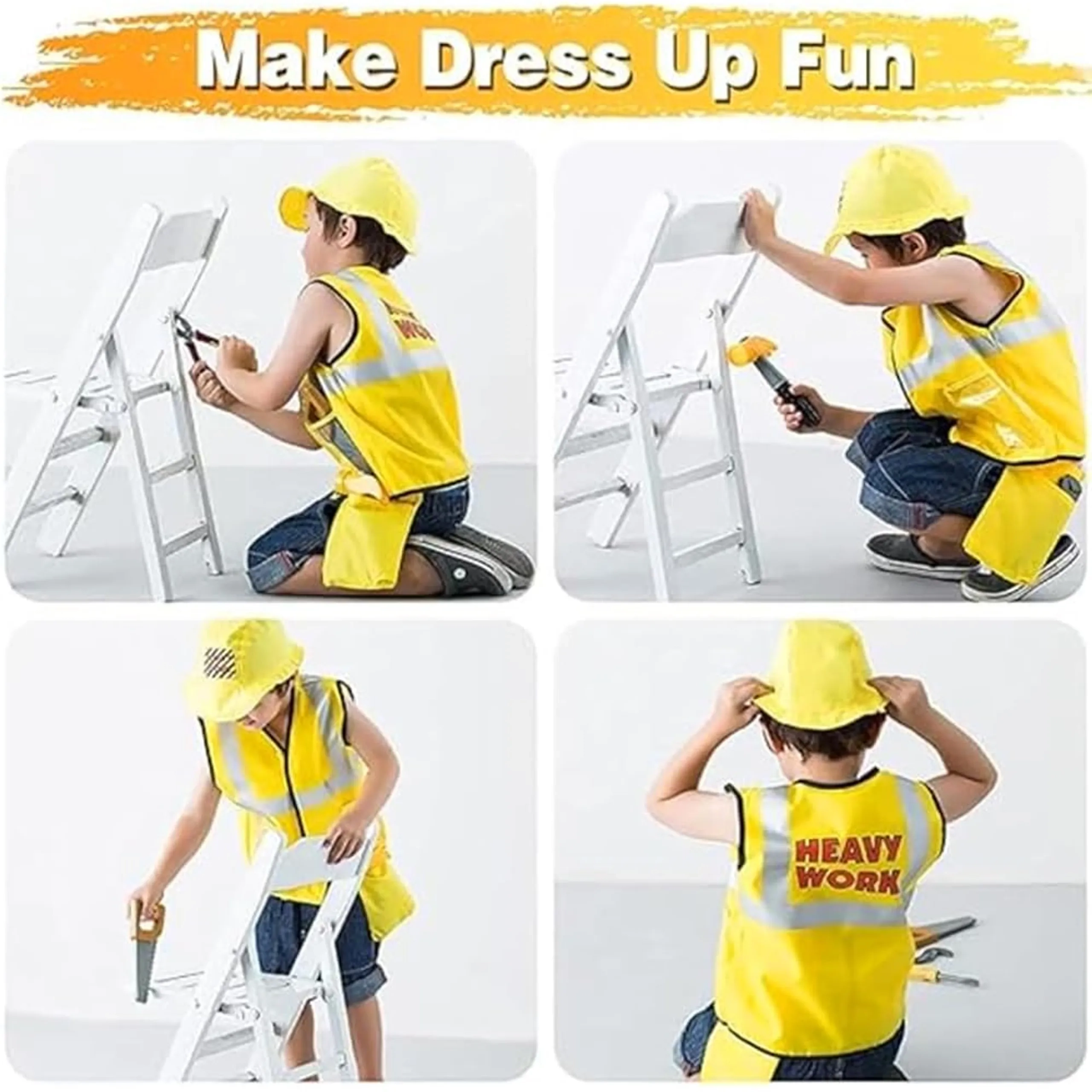 Construction Worker Costume For Kids - 7 pcs (40487959-BGCNSTRWRKSET)