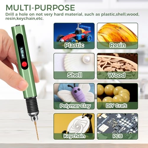Mini Drill Pen - 3-Speed Rechargeable 10 Small Drill Bits
