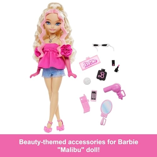 Malibu Fashion Doll - Roller Skating Blonde Hair 9 Makeup Themed Pieces Ages 4+
