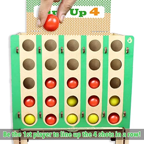 Diy Lineup 4 In A Row - Bounce Balls Shots Game 2 Mini Catapult Shooters