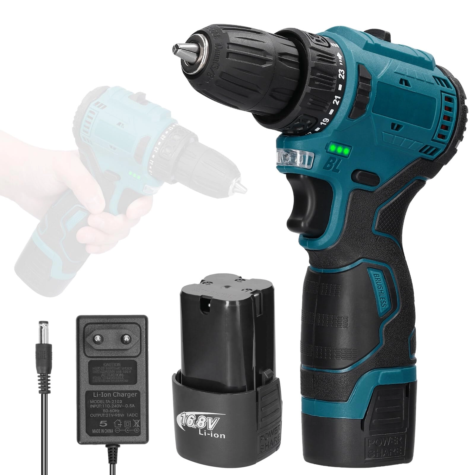 Fawoonu Cordless Driver Drill - 2000mAh