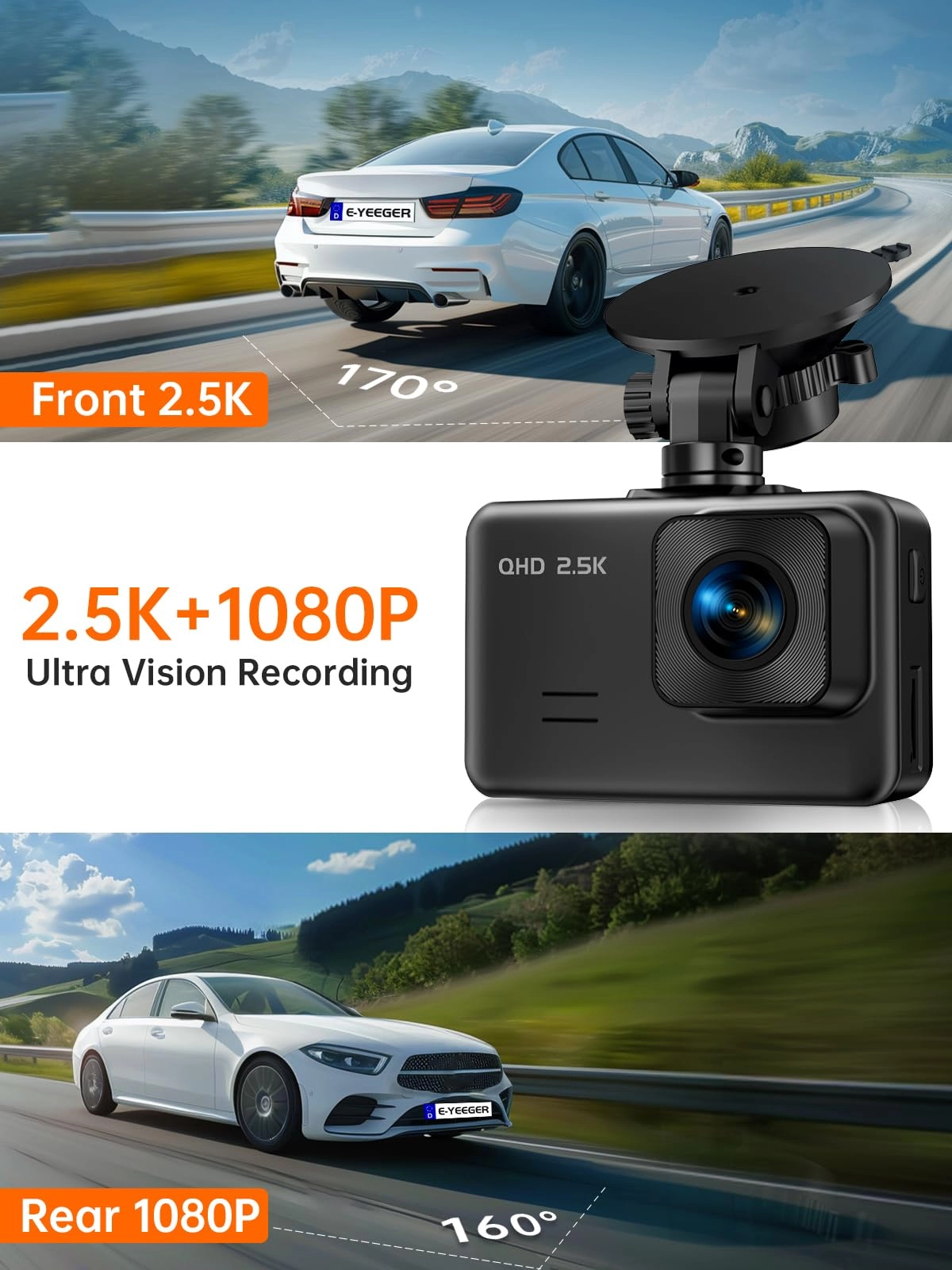 Dash Cam - 2.5K+1080P