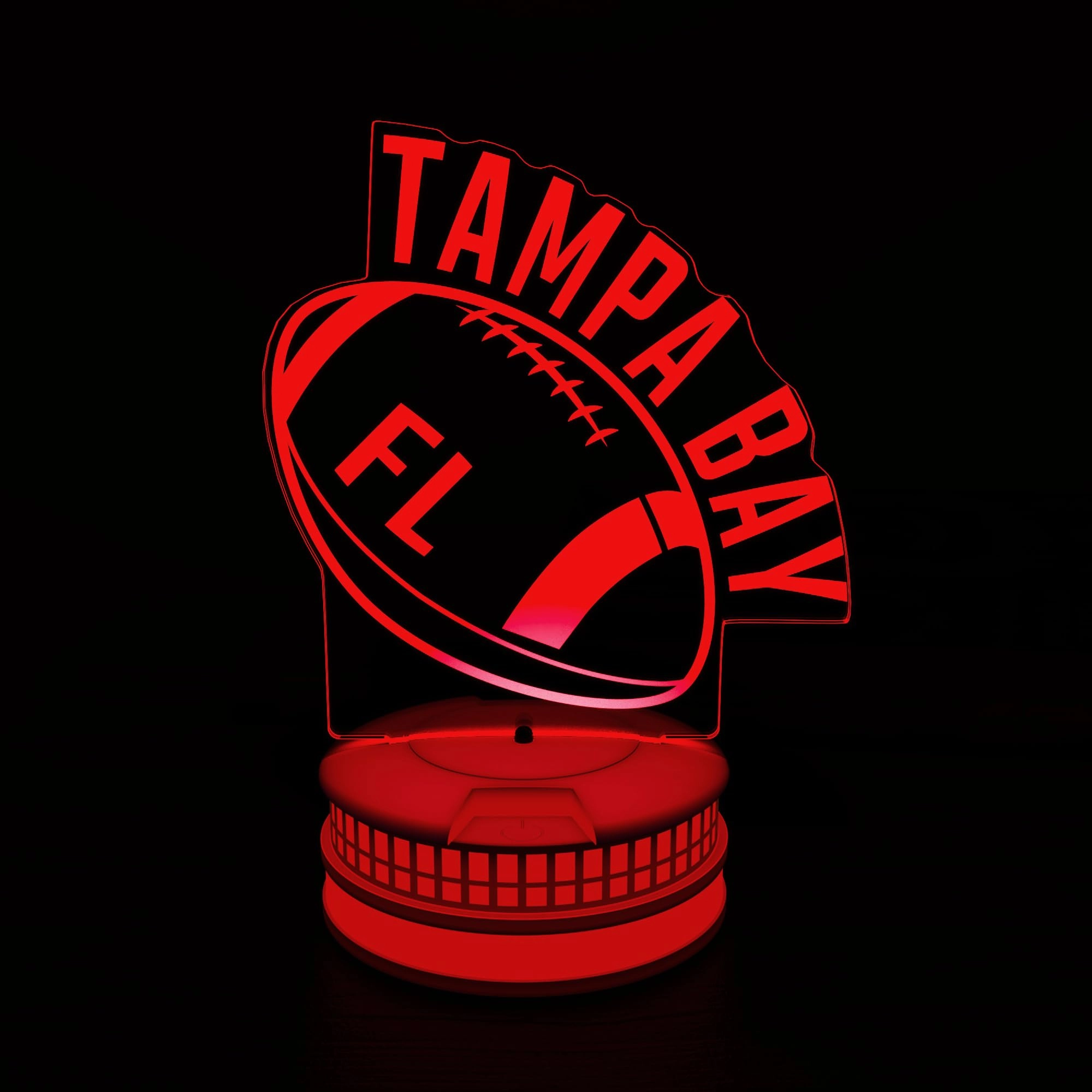 clorurbanlive 3D Football Tampa Bay Night Light - USB Powered Tampa Bay Multicoloured#2