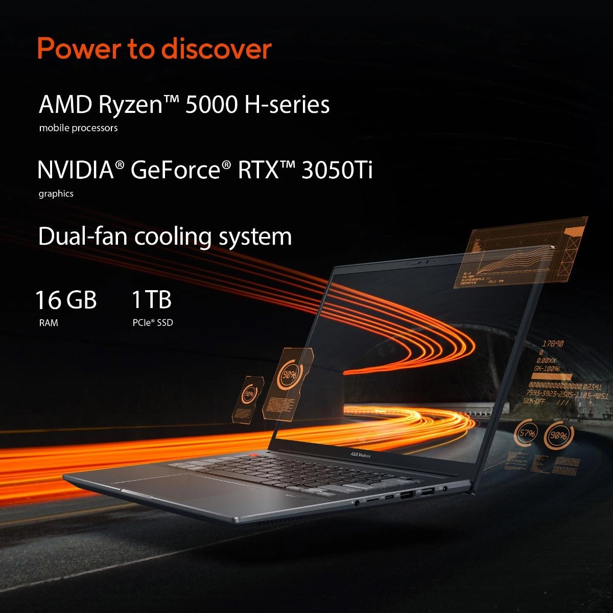 Vivobook Pro 14X M7400QE-OLEDBR9T - 14'' Ryzen 9-5900HX 16GB DDR4 1TB SSD