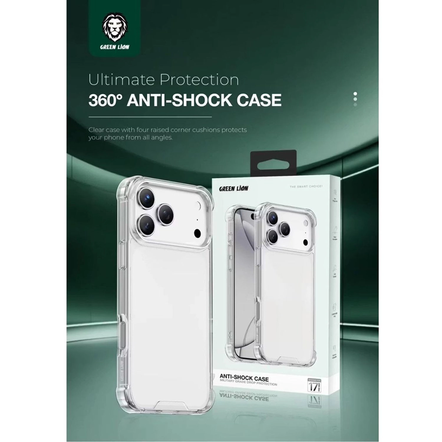 Anti-Shock Clear Case for iPhone 17 Pro Max