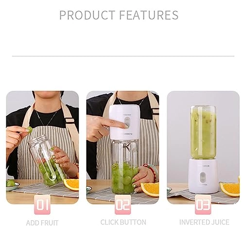 Mini Smoothie Blender - Portable USB Rechargeable 6-Blade Tritan Bottle