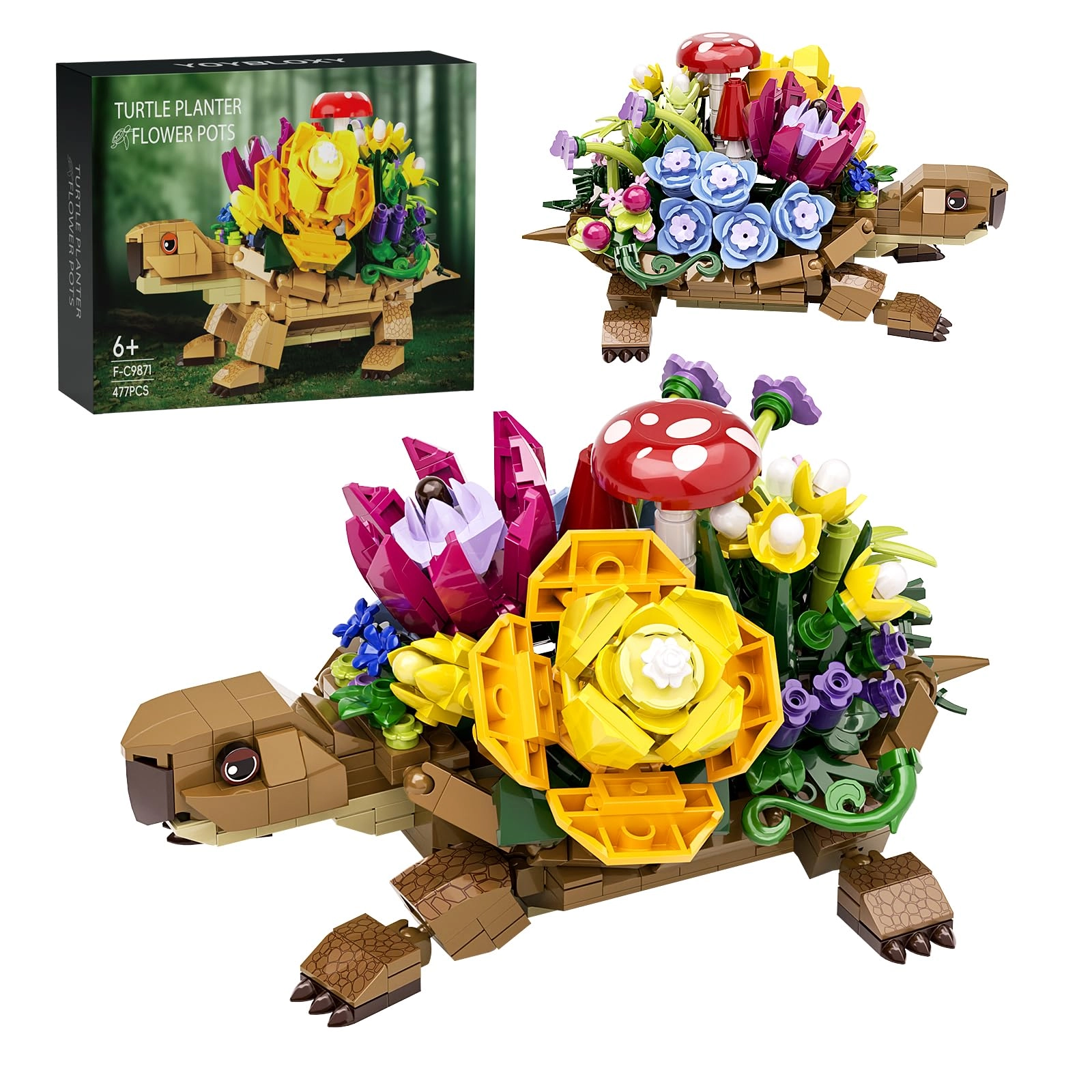 YOYBLOXY Sea Turtle Succulent Planter Building Set - 477 pcs