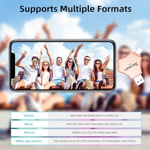 USB 3.0 Flash Drive - Lightning/Type-C/USB for iPhone 128GB