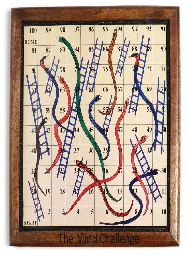 Handmade Wooden Snake% ladders - Magnetic Travel