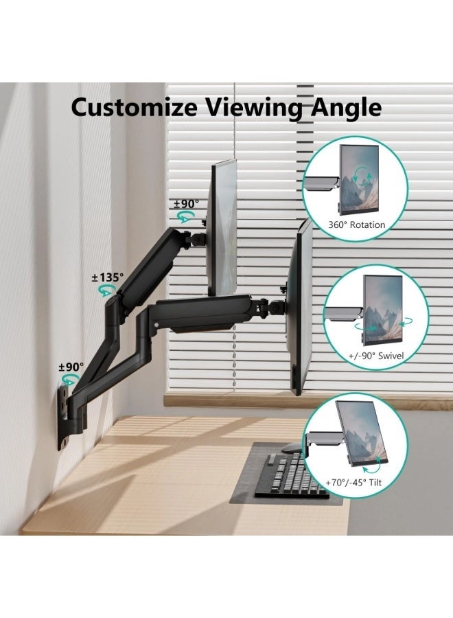 Dual Monitor Wall Mount - 2 arms 27 inch 100x100mm