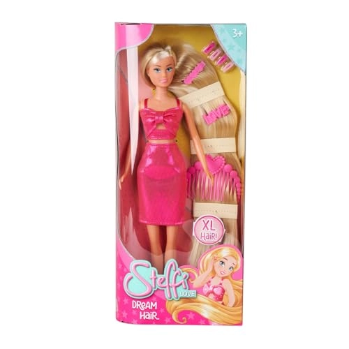 Steffi Love Hairdressing Doll - 29 cm Extra Long Hair Pink Glitter Dress Ages 3+