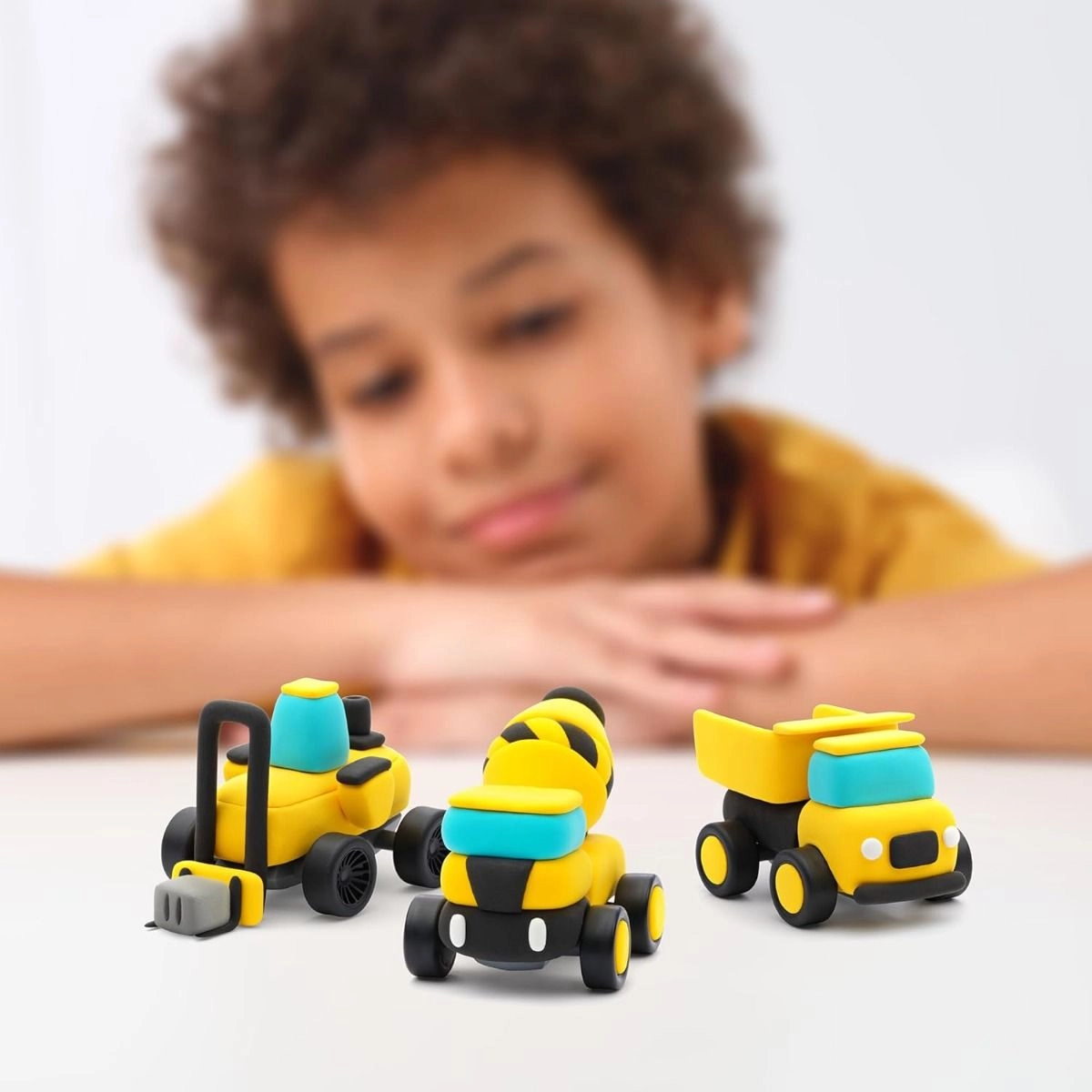 Construction Vehicles Modelling Air Dry Clay Kit - 3+ years 12 colors