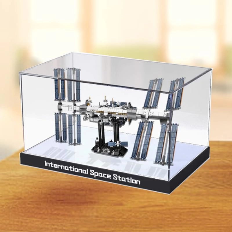 Clear Acrylic Display Case for Lego Ideas 21321 - 21.65x13.77x11.02in. High Black Bottom
