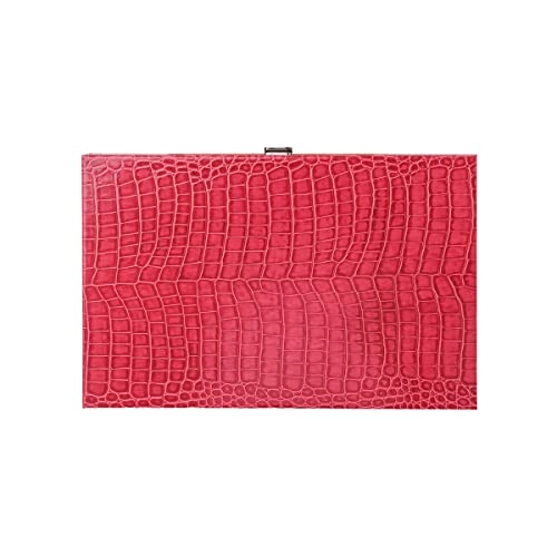 Backgammon Set - Medium Pink Crocodile Vegan Leather