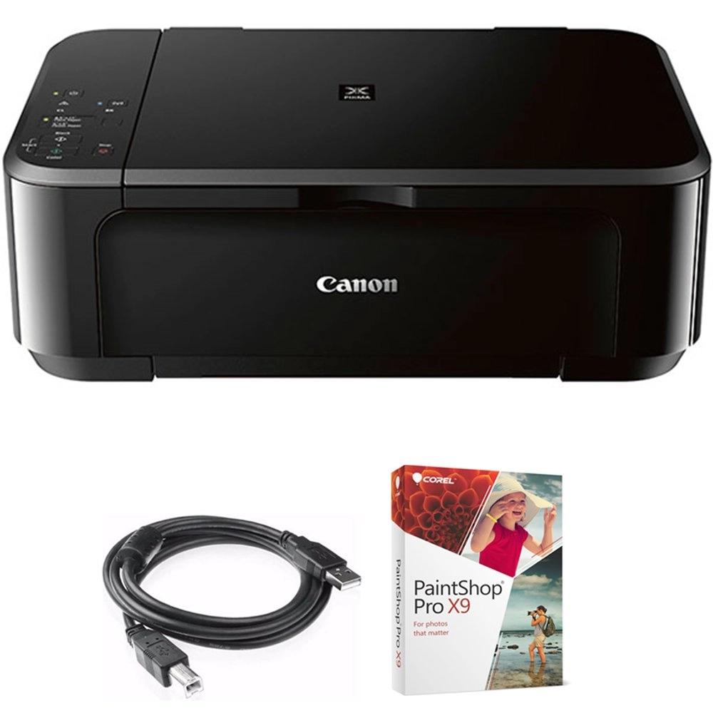 Canon MG3620 - Inkjet Color + USB Printer Cable - 6-Foot + Corel PaintShop Pro X9 - Digital Download