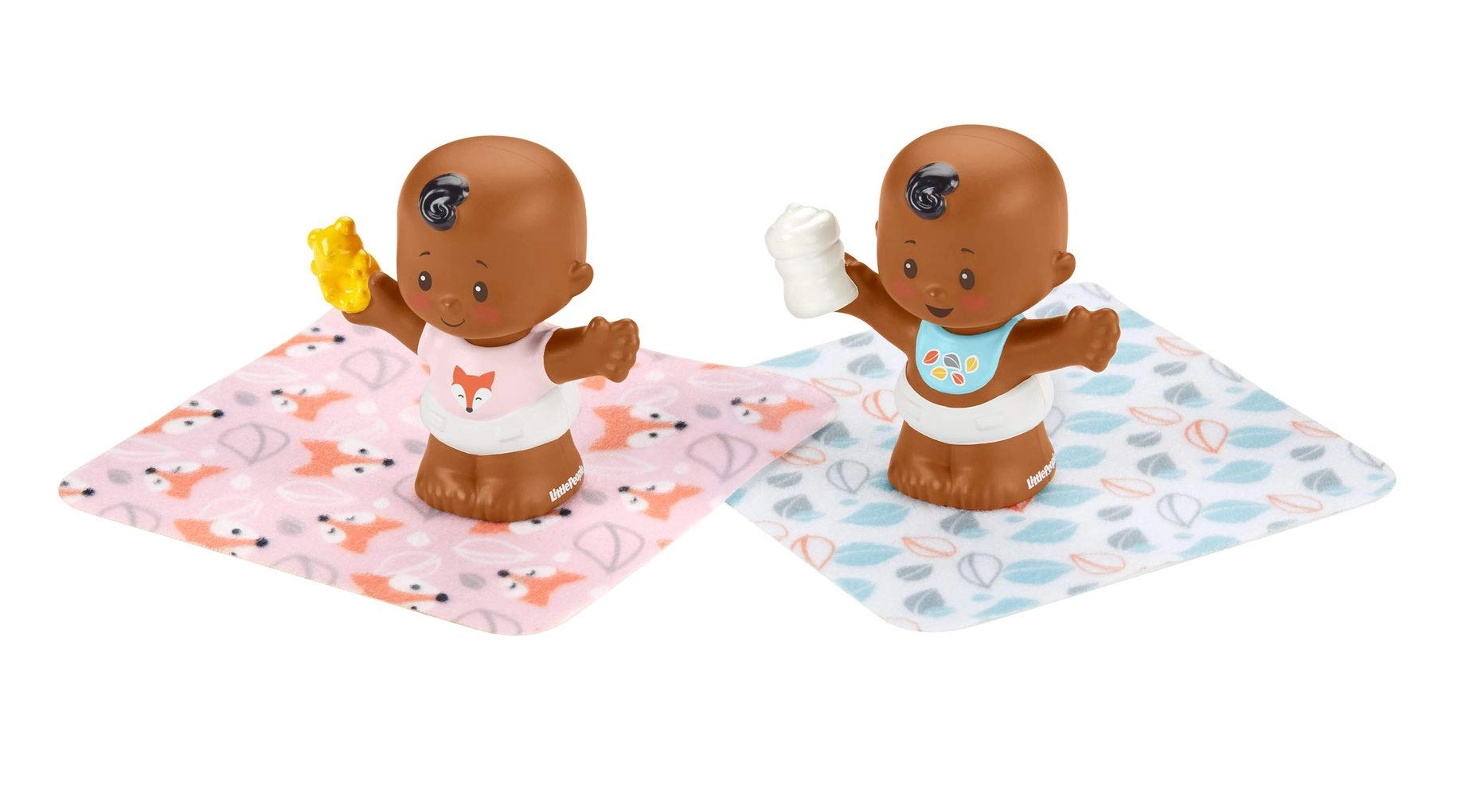 Fisher-Price Little People Snuggle Twins - 1 baby girl figure 1 baby boy figure 2 soft blankets